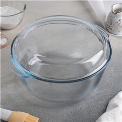 Форма для запекания Paşabahçe Borcam, 3 л, с крышкой, жаропрочное стекло, прозрачная