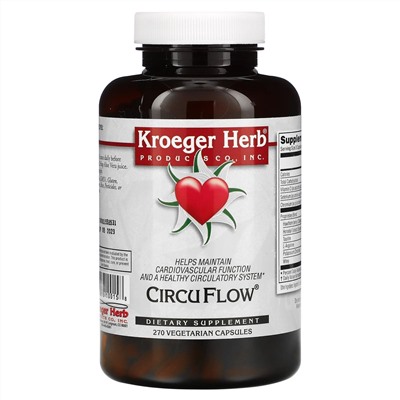 Kroeger Herb Co, CircuFlow, 270 Vegetarian Capsules