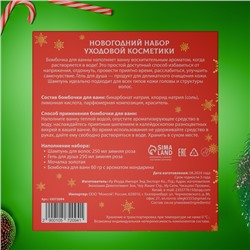 Новогодний подарочный набор косметики «Снежное царство», с ароматом розы и корицы. Красная серия