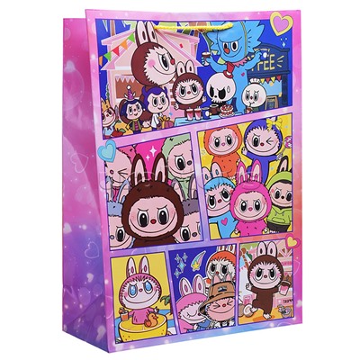 Пакет "Веселый монстрик" XL, 33,5х45х10 см,