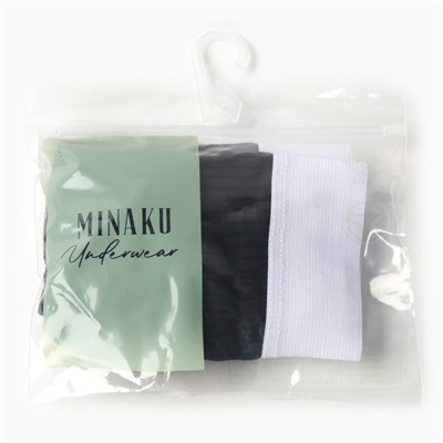 Трусы женские слипы MINAKU в рубчик, размер 40-42, чёрные