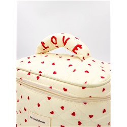 “‣”  COSMETIC BAG - КОСМЕТИЧКА ТКАНЕВАЯ "LOVE" В КРАСНОЙ ГАММЕ