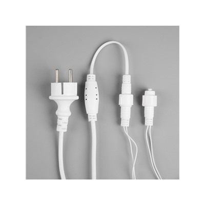 Гирлянда «Бахрома» 12×0.7 м, IP44, УМС, белая нить, 240 LED, свечение белое, мерцание, 220 В