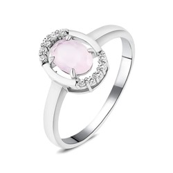 Кольцо, розовый кварц, Ю-КГ100М50