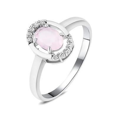 Кольцо, розовый кварц, Ю-КГ100М50