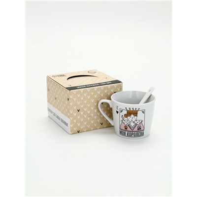 Кружка чайная с ложкой «Моя королева», 180 мл