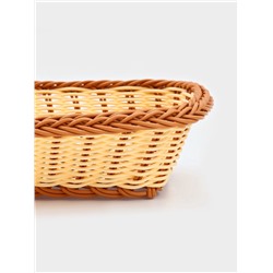 Корзинка фруктов и хлеба Доляна «Молочный шоколад», 25×17 см, пластик, плетёная, молочная