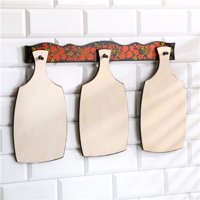 Набор разделочных досок с держателем «Хохлома», 3 шт., 48×33×1 см, дерево