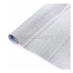 Пленка самоклеящаяся с блестками 45x300 см, серебристая, PP 100 мкм, в рулоне