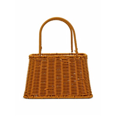 Корзина плетёная для хранения, 25×18×15 см, ручка h=14 см, коричневая