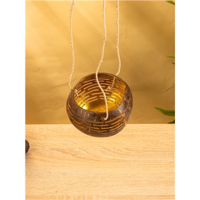 Подсвечник подвесной из кокоса, 8-12 см, коричневый