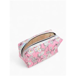 Косметичка на молнии женская, с рисунком, с рисунком, пастельно-розовая