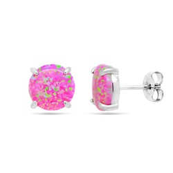 Серьги из серебра опал фиолетовый, МОВ0329