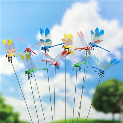 Штекер «Стрекоза Сенди», 14×9 см/45 см, набор 10 шт., МИКС