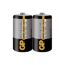 Батарейка солевая GP Supercell Super Heavy Duty, C, 14S / R14, 1.5 В, спайка, 2 шт.