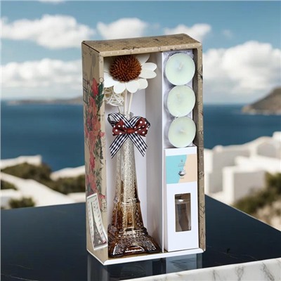 Набор подарочный «Париж» (диффузор и свечи) кофе, «Богатство Аромата»