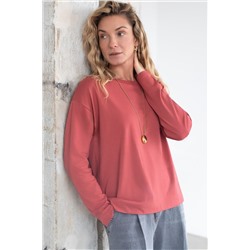 Базовый лонгслив из премиального хлопка с эластаном VILATTE, 1228145