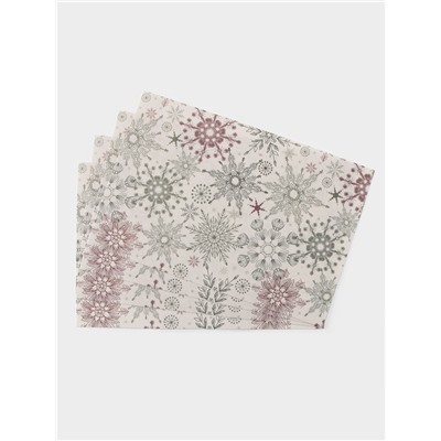 Салфетки сервировочные на стол Доляна «Новый Год», 4 шт., 45×30 см, бежевые