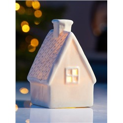 Светодиодная фигура «Уютный дом», 6.5×6×9.8 см, 1 LED, керамика, от батареек LR44×3, тёплый белый свет