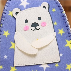 Шапка для бани и сауны «Застенчивый мишка», полиэстер, детская, синяя