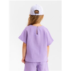 Футболка для девочки из муслина KAFTAN, лиловая, рост 98 см