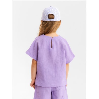 Футболка для девочки из муслина KAFTAN, лиловая, рост 98 см