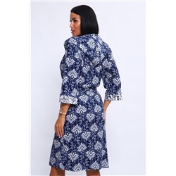 Халат 209 синий+цветы