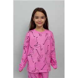 Хлопковая пижама для девочки из футера с начесом Happyfox