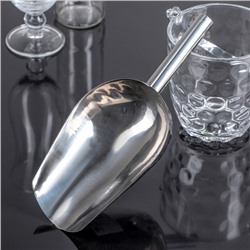 Совок для льда и сыпучих продуктов, 27×12×5.5 см, нержавеющая сталь, хромированный