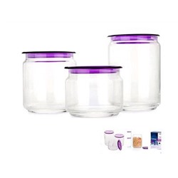 Набор банок для продуктов ПЛАНО 3шт (0.5л. 0.75л. 1л) N3453 LUMINARC