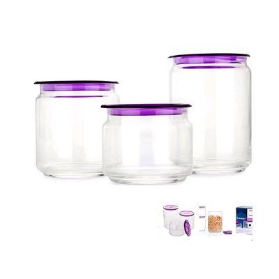 Набор банок для продуктов ПЛАНО 3шт (0.5л. 0.75л. 1л) N3453 LUMINARC