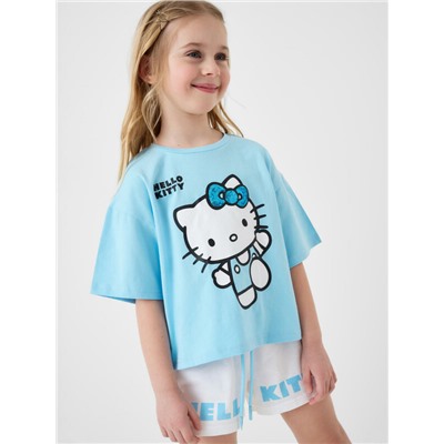 Комплект трикотажный для девочек: фуфайка (футболка), шорты