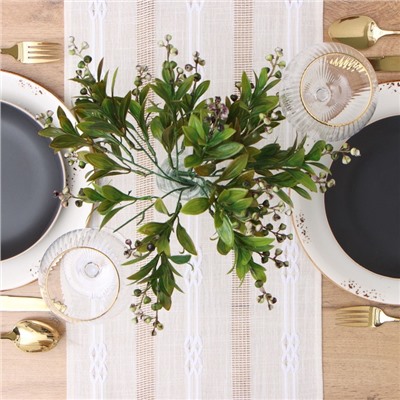 Дорожка на стол «Этель» 30×180 см, бежевая