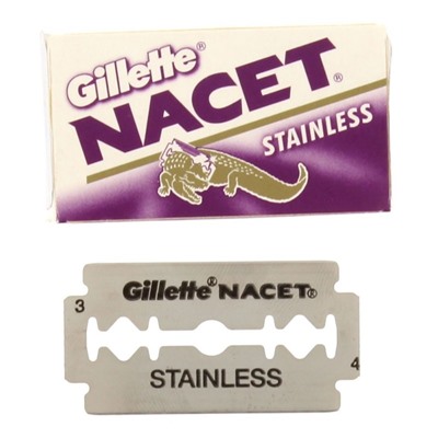Лезвия для бритья классические двусторонние Джиллетт(ʤɪˈlet) Nacet Stainless 5шт.(20X5шт. =100 лезвий) на карте (Оригинал)