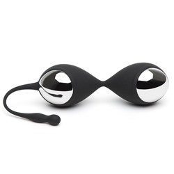 Черно-серебристые вагинальные шарики Inner Goddess Kegel Toner Balls