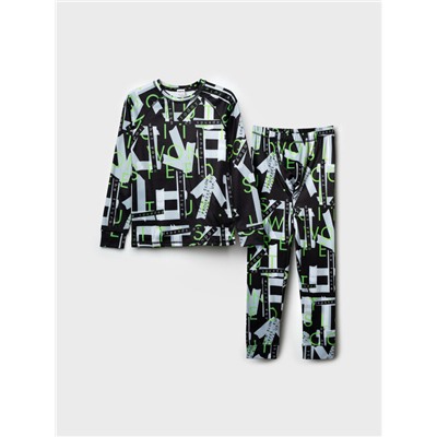 Термокомплект трикот. для мальчиков: фуфайка (футболка) с длин. рук, брюки