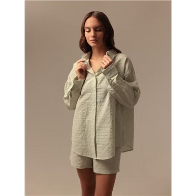 Сорочка ночная женская SL HOME Basic, размер 44-46, зелёная