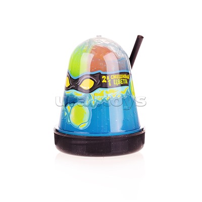 Лизун "Slime "Ninja", 2 в 1 смешивай цвета, синий и желтый, 130 г.