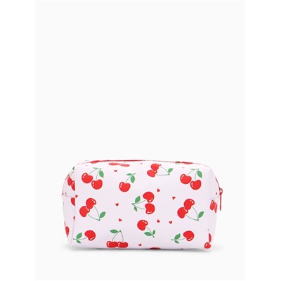 Косметичка женская «Вишенки», на молнии, с рисунком, белая