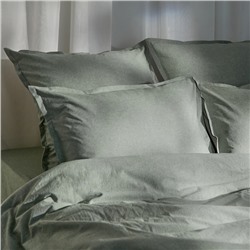 Простыня на резинке 2-спальная SL Home «Деним», 180×200+30 см, оливковая, жатый хлопок