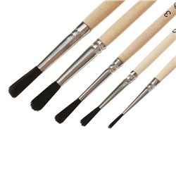 Набор кистей для рисования, белка, 5 штук: №: 1, 2, 3, 4, 5, Calligrata, круглые, деревянная ручка, в пакете