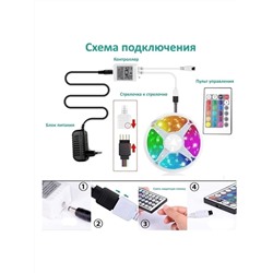 Лента светодиодная разноцветная R*G*B 2835