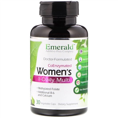 Emerald Laboratories, CoEnzymated Women's 1-Daily Multi, 30 растительных капсул