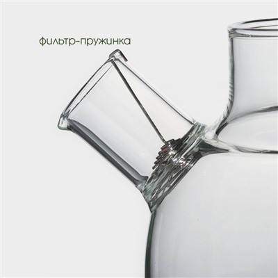 Заварочный чайник BellaTenero «Эко», 1 л, с бамбуковой крышкой, металлический фильтр, стекло