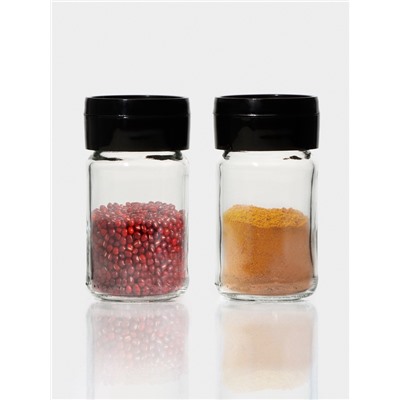 Набор для специй «Лекса», 150 мл, стекло, пластик, чёрный