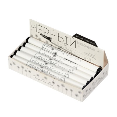 Маркер для скетчинга двусторонний "SKETCH ART" ЧЕРНЫЙ 22-0115 Bruno Visconti