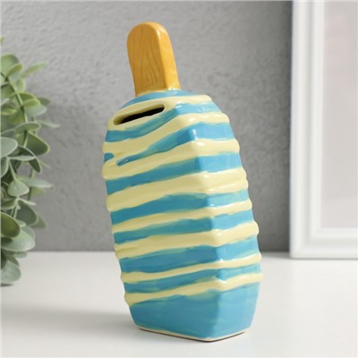 Копилка для денег «Подтаявшее эскимо», керамика, 8.2×3.8×15.5 см