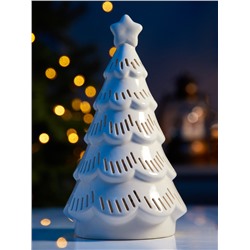 Светодиодная фигура «Ёлочка ажурная», 19.8×10.8×10.8 см, 1 LED, керамика, от батареек LR44×3, тёплый белый свет