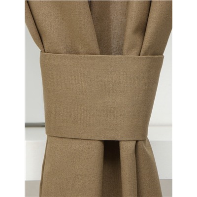 Шторы для кухни Этель ECO, оливковые, 130 ±6×180 см - 2 шт., подхваты - 2 шт., 70% хлопок, 30% лён