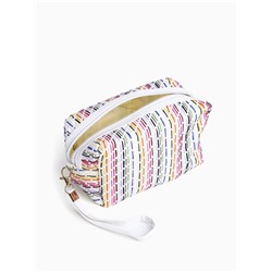 Косметичка дорожная на молнии, с ручкой, с подкладкой, белая/разноцветная